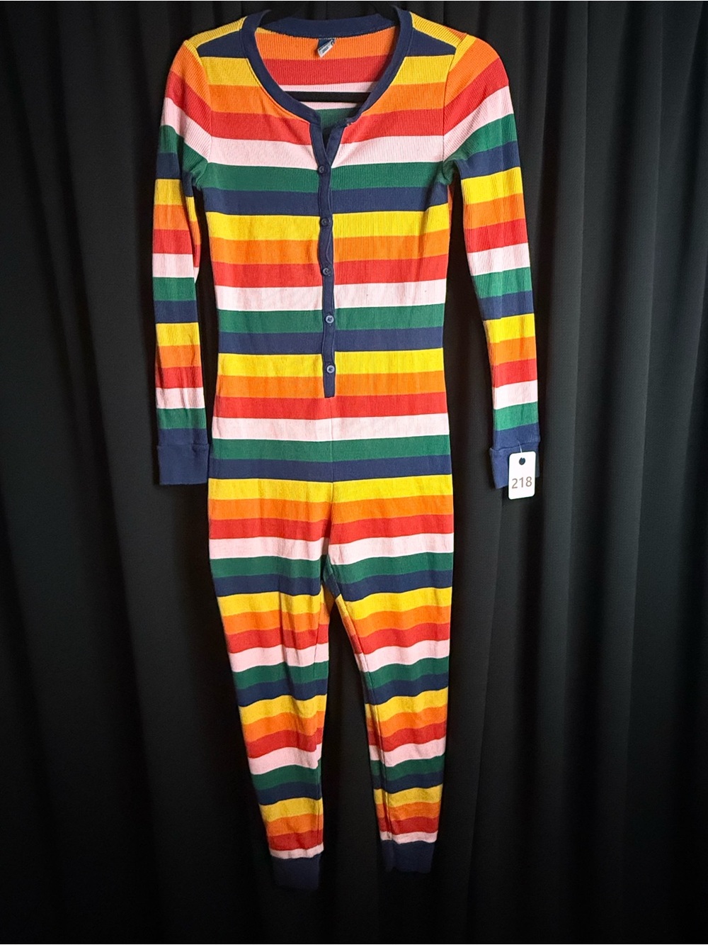 Women's Multicolor Rainbow Stripe One-Piece Pajama Romper